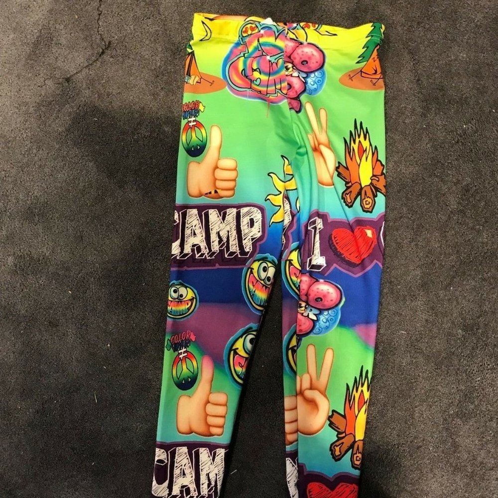 PENELOPE WILDBERRY LEGGINGS CAMP SMILEY FACE EMOJI